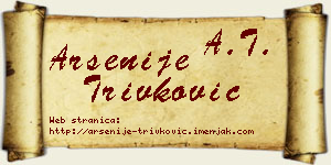 Arsenije Trivković vizit kartica